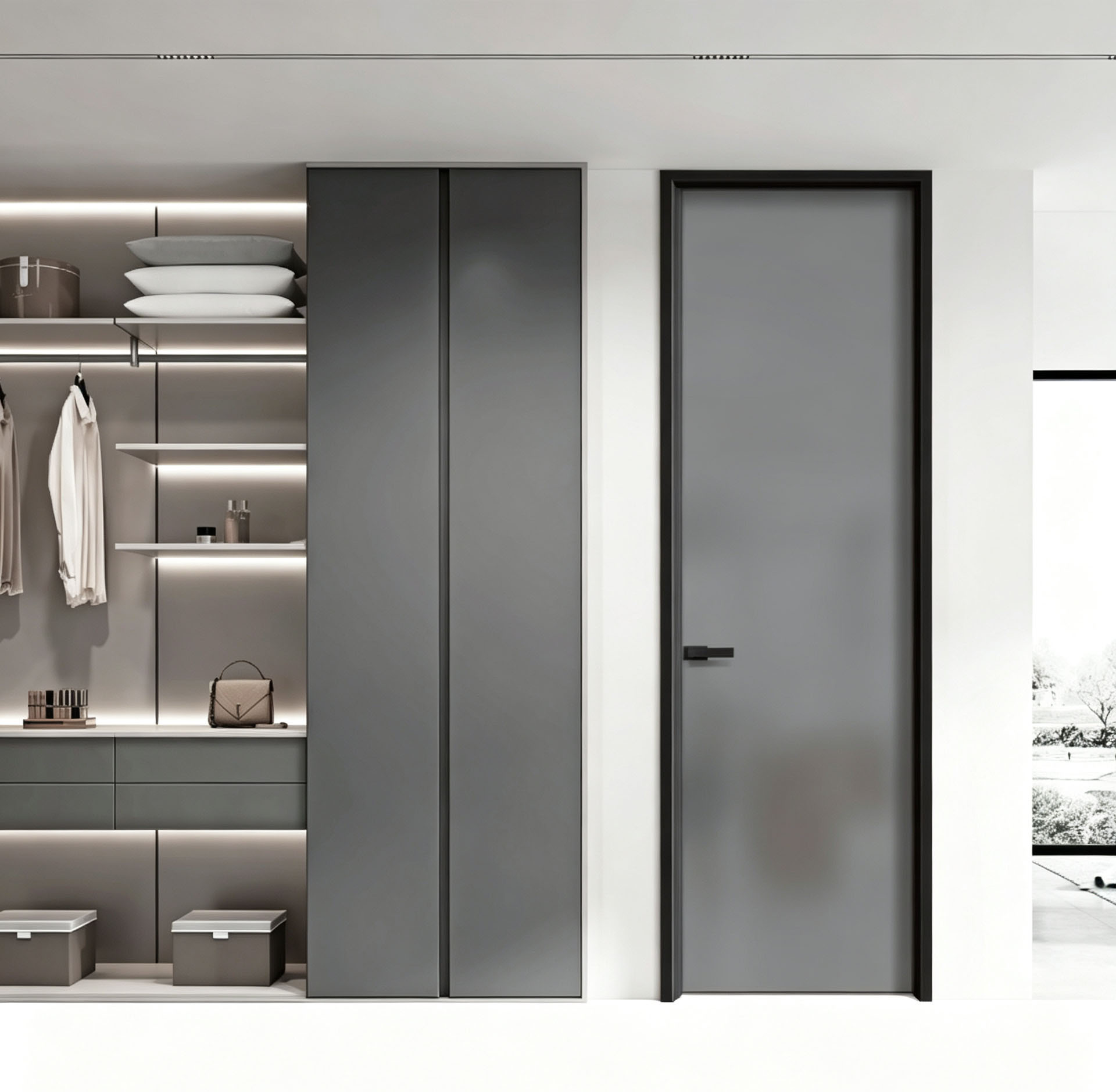 Aluminum Frame Wood Door